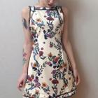 Floral Printed Slim-fit Sleeveless Dress
