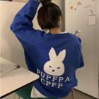 Rabbit Lettering Print Sweater