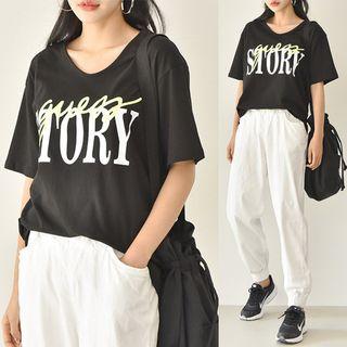 Lettered Boxy-fit T-shirt