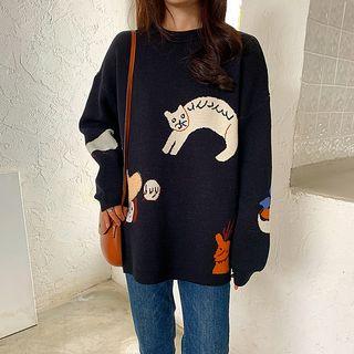 Cat Sweater Black - One Size