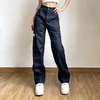 High-waist Pocket Straight-fit Cargo Pants