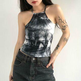 Tie-dyed Halter Camisole Top