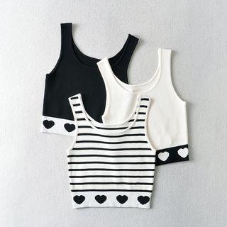 Heart Jacquard Knit Tank Top