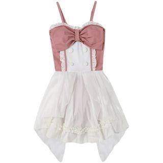 Bow Accent Ruffle Swim Dress