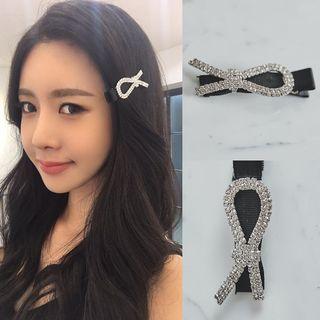 Rhinestone Fish Hair Clip Black - One Size
