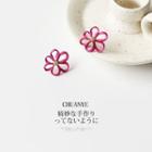 Flower Alloy Earring Flower - Rose Pink - One Size