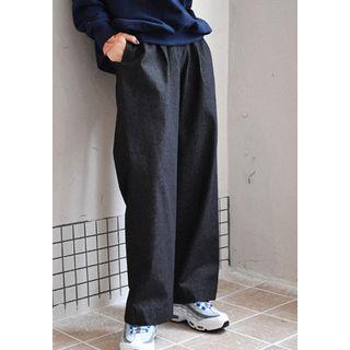 Mid-rise Wide-leg Denim Pants