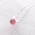 Antler Necklace 1 Pc - Necklace - Silver & Pink - One Size
