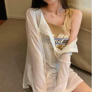 Long-sleeve Top / Lettering Tank Dress