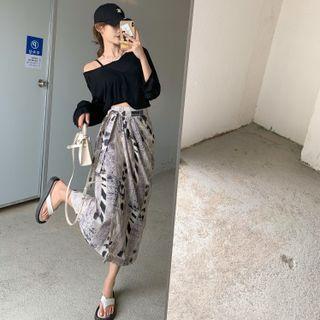 High Waist Printed Maxi Wrap Dress