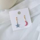 Non-matching Star & Crescent Drop Earring 1 Pair - As Shown In Figure - One Size