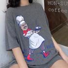 Short-sleeve Chef Print T-shirt