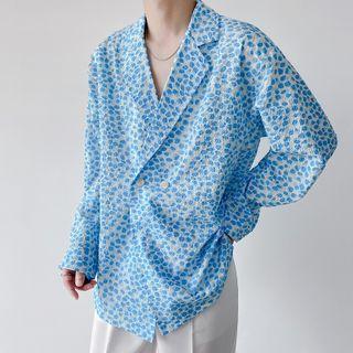 Dot Print Oversized Blazer
