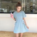 Ribbon Detail Short-sleeve T-shirt Dress