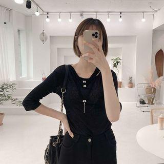 M Lange Top With Necklace