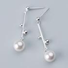 925 Sterling Silver Faux Pearl Dangle Earring 1 Pair - S925 Sterling Silver - One Size