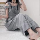 Plaid Camisole Top / Wide-leg Pants