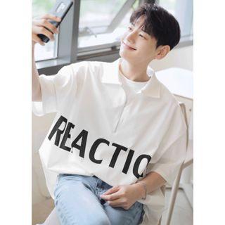 Reaction Oversized Zip-up Polo Shirt