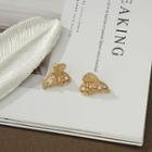 Butterfly Faux Pearl Rhinestone Alloy Earring 1 Pair - Gold - One Size