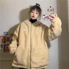 Reversible Faux Shearling Zip Hoodie
