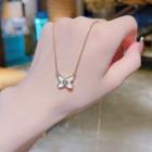 Butterfly Alloy Choker X572 - Gold - One Size