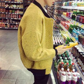 Drop-shoulder Baseball Jacket