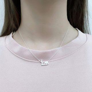 925 Sterling Silver Elephant Pendant Necklace 1 Pc - 925 Sterling Silver Elephant Pendant Necklace - Silver - One Size