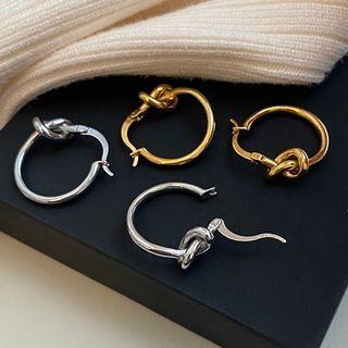Knot Alloy Open Hoop Earring