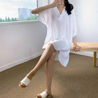 V-neck Dip-back Dress