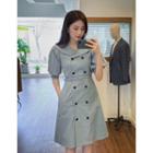 Puff-sleeve Capelet Coatdress