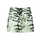 Zebra Print Split Mini Skirt
