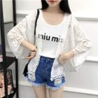 Crochet 3/4 Sleeve Light Jacket
