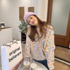 Melange Sweater Orange & White & Blue - One Size
