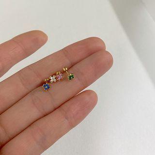 Clover Rhinestone Stainless Steel Earring