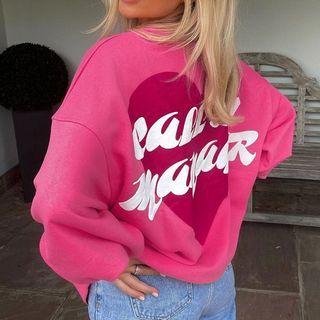 Heart Print Letter Sweatshirt