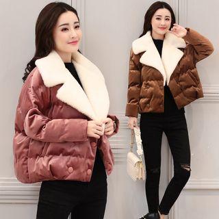Fleece-lined Double-buttoned Padded Jacket