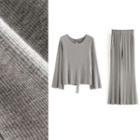 Long-sleeve Knit Top / Pants / Set