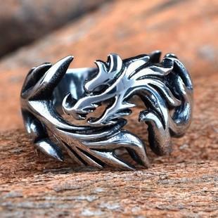 Titanium Steel Dragon Pattern Ring