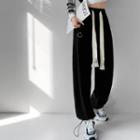 Drawcord-details Embroidered Loose-fit Sweatpants