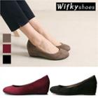 Wedge-heel Faux-suede Pumps