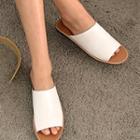 Open-toe Pleather Flip-flops