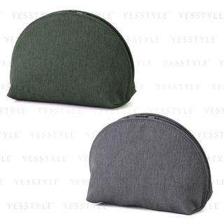 Muji - Polyester Round Pouch With Wide Opening - 2 Types