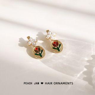 Faux Pearl Tulip Alloy Hair Clip Tulip - Gold - One