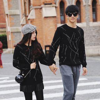Couple Matching Print Knit Top