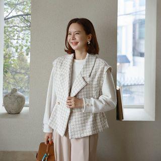 Notch-lapel Tweed Vest