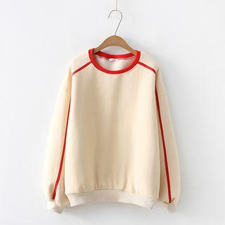 Contrast Trim Sweatshirt Almond - One Size