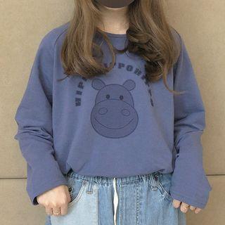 Hippo Print Long Sleeve T-shirt
