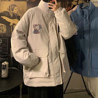 Bear Print Padded Zip Jacket
