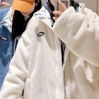 Long-sleeve Lettering Fleece Jacket