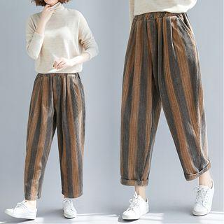 Striped Harem Pants Stripe - Coffee - L
